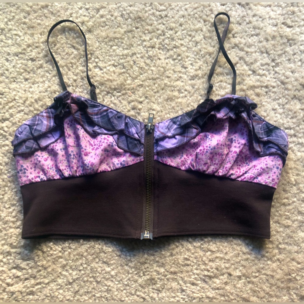 Free people rare NWOTS  very unique zip up crop top S Price Firm